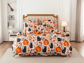 Lenjerie de pat din microfibra CATS AND PUMPKINS colorate Dimensiune lenjerie de pat: 70 x 90 cm | 140 x 200 cm