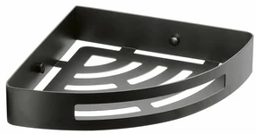 GEDY 247914 Raft de colț inteligent pentru duș, 21x 4,5 x 21 cm, negru mat