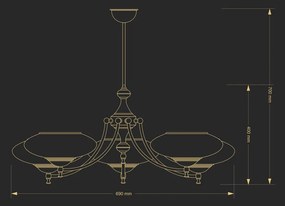 Candelabru 5 brate design clasic Cristal Scholer San Marino