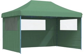 vidaXL Cort pliabil pentru petreceri cu 3 pereți laterali, verde