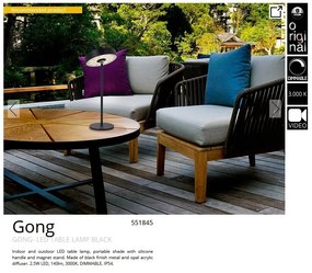 Lampa LED portabila iluminat decorativ IP54 JIGRA neagra