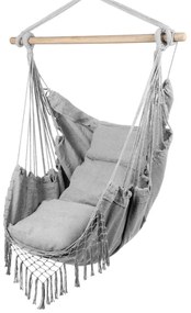 ShopJK SCAUN SUSPENDAT GRI DESCHIS XXL BRAZILIAN + 2X PERNĂ