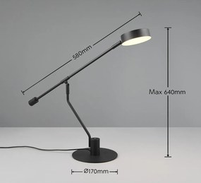 Veioză negru-mat LED cu structură flexibilă (înălțime 64 cm) Manduro – Trio