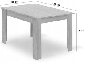 Masa de sufragerie MADO cu decor stejar si blat alb 120x80cm
