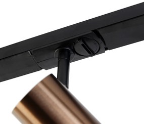 Sistem de șine monofazat bronz închis cu 4 spoturi și sursă de alimentare pătrată - Jeana