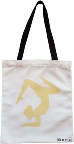 Sacosa de Panza pentru Cumparaturi, Geanta Tote, Yoga 3, Cu fermoar, 38x34.5 cm, Alba, BEKZ®