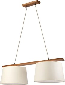 Lampă suspendată pe cablu AIDA 2xE27/15W/230V Ø 35 cm stejar/crem