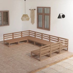 vidaXL Set mobilier de grădină, 9 piese, lemn masiv de pin