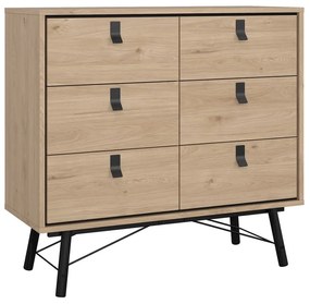 Comodă în culoare naturală joasă cu aspect de lemn de stejar 102x99 cm Ry – Tvilum