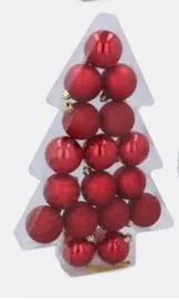 Globuri de Crăciun pentru brad 5cm 17buc RED