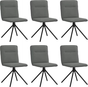 vidaXL Scaune de sufragerie, 6 buc., gri închis, material textil