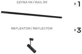 Zuma Line 3556 - Spot pentru șină LISA, 3x GU10, 35W, 230V, negru