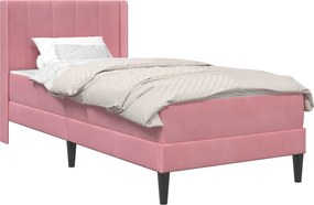 vidaXL Cadru de pat cu saltea Roz 80 x 200 cm Catifea