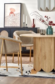 Set masa rotunda Hugo + 3 scaune K489 bej/auriu