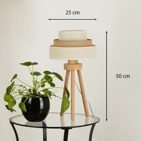 Brilagi - Lampă de masă DENVER LUNETA 1xE27/15W/230V bej/maro/crem