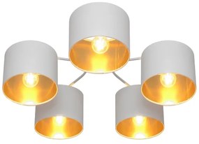 Lustră aplicată ALBA 5xE27/15W/230V albă/aurie