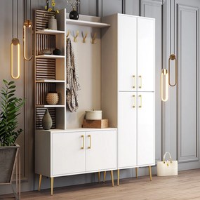 Mobilier hol Valery DA (Alb + Auriu). 1088556