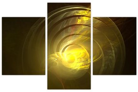 Tabloul cu spirala abstractă în galben (90x60 cm)