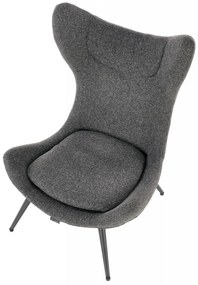 Fotoliu Atlantis antracit/negru H106 cm