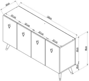 Dulap Bare Anthracite and Gold
