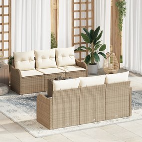 vidaXL Set de canapele pentru grădină 7 pcs Bej 55 x 55 x 37 cm