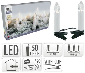 Instalaţie pom de Crăciun Genazzano, alb cald, 50 LED