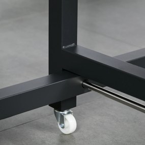 HOMCOM Masă de dining pliabilă, Masă industrială, pliabilă, din metal și lemn, economisitoare de spațiu, Maro | Aosom Romania