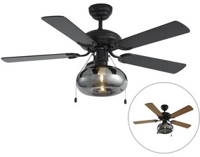 Ventilator de tavan negru 107,5 cm cu comutator cu lanț - Mistral Busa