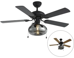 Ventilator de tavan negru 107,5 cm cu comutator cu lanț - Mistral Busa