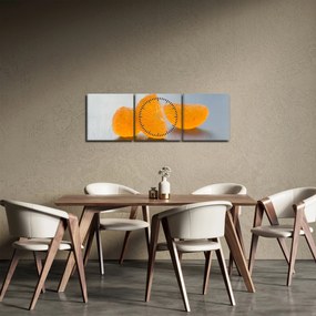 Tablou cu mandarine (cu ceas) (90x30 cm)