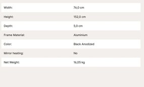 Oglinda decorativa design modern CARLO negru 152-76cm