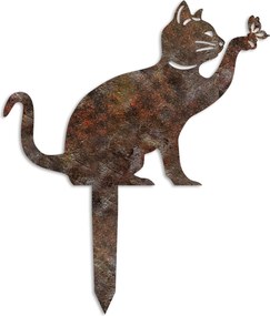 Decoratiune gradina CAT A-03, maro, metal, 31x22 cm