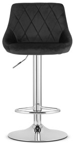 Scaun de bar negru VELVET KAST