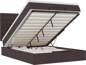 vidaXL Cadru de pat otoman cu saltea țesătură maro închis 140x200 cm