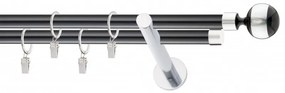 Galerie dubla combinat INOX NEGRU PICIOR UNIVERSAL ,prindere perete 19/19 MINGE (Alege marime: 280 cm)