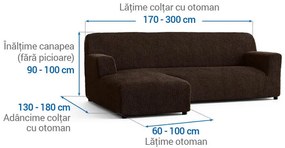 Huse bielastice COSTINA tutunului canapea cu otoman stânga (l. 170 - 300 cm)