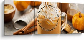 Tablou - Cafea cu lapte de dovleac (cu ceas) (90x30 cm)