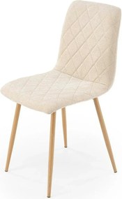 Scaun K525, bej/stejar, stofa/metal, 45x55x89 cm