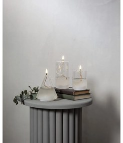 Lumânare albă cu LED în sticlă Star Trading Flamme Float, înălțime 17,5 cm