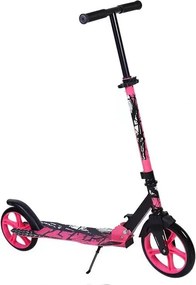 Trotineta copii si adolescenti NOVOKIDS™ Funky Camo PRO, Maxim 100 kg, Functie Super Brake, Diametru roata fata 230 mm, Roz Camuflaj