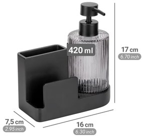 WENKO 54654100 - Organizator PINA, 16 x 17 cm, negru