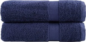 vidaXL Prosoape de duș premium, SOLUND 2 buc bleumarin 70x140cm 600 gsm