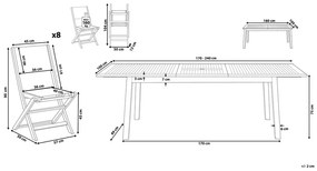 Set de masă pentru grădină Cessi (lemne deschis). 1011682