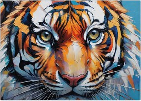 Tablou - Vedere a unui tigru, pictură (70x50 cm)