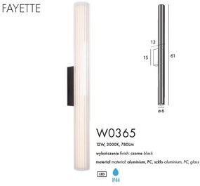 Aplica LED baie iluminat elegant IP44 Fayette H-61cm