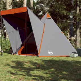 vidaXL Cort de familie Tipi pentru 6 persoane gri impermeabil
