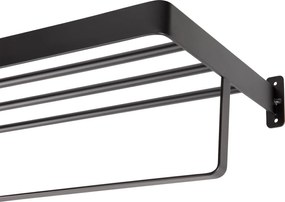 Cuier de perete pentru prosoape HANDY 60x22 cm, negru