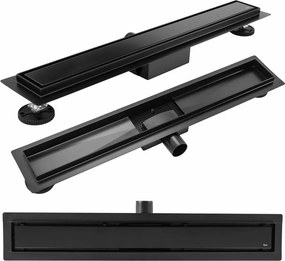 Set rigola pentru dus plus capac negru mat Rea Neo Pure 50 cm