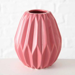 Vaza decorativa, 12x13 cm, ceramica, roz inchis