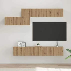 vidaXL Set comodă TV cu sertar cu raft Pe perete Altele 7 pcs stejar artizanal 60 x 30 x 30 cm